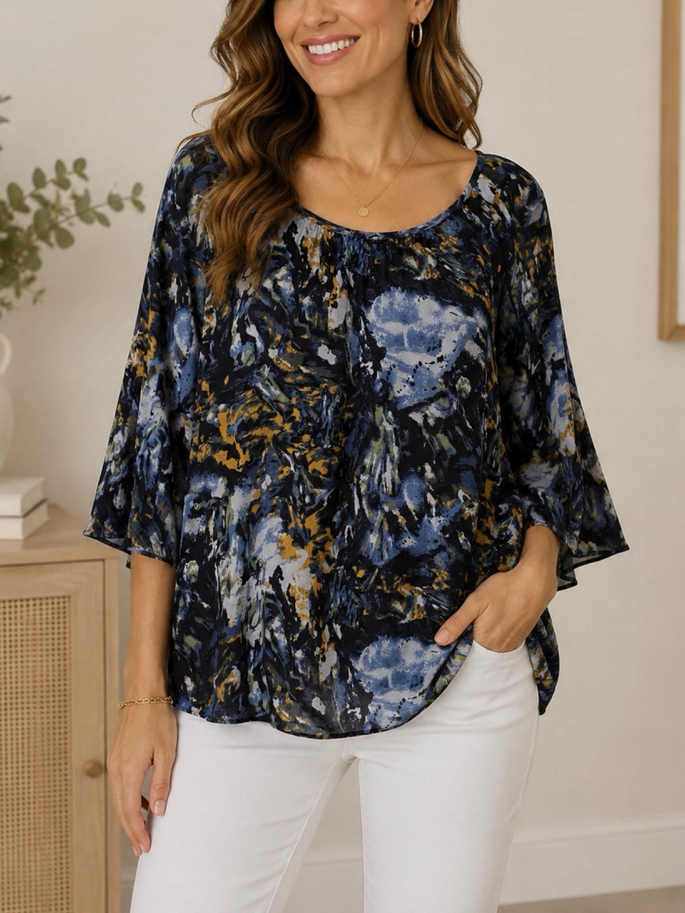 Rachel Zoe silk Abstract multicolor blouse